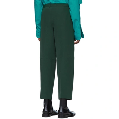 Shop Balenciaga Green Cropped Trousers In 4440 Green