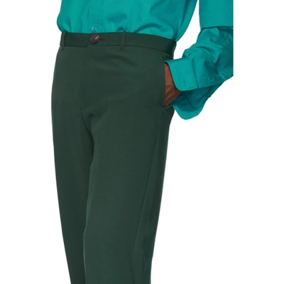 Shop Balenciaga Green Cropped Trousers In 4440 Green