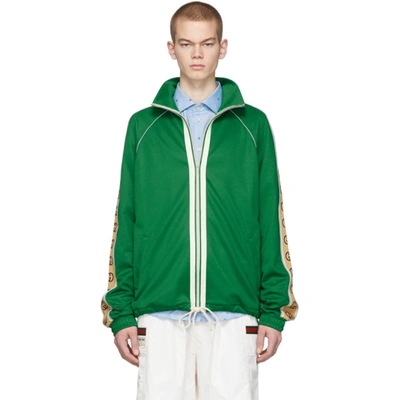 Gucci Gg-jacquard Side-stripe Technical Track Jacket In Green | ModeSens