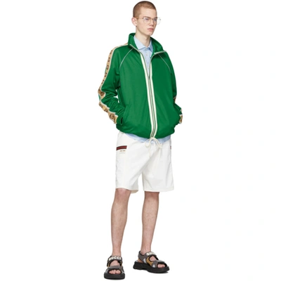 Shop Gucci Green Oversized Technical Jacket In 3072 Clovgr