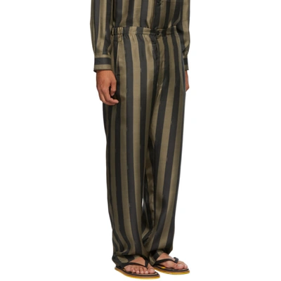 Shop Fendi Brown Striped Pyjama Trousers In F0gme Tobac