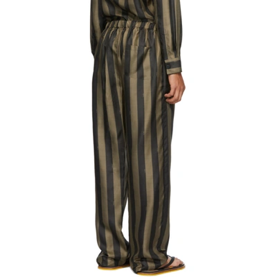 Shop Fendi Brown Striped Pyjama Trousers In F0gme Tobac