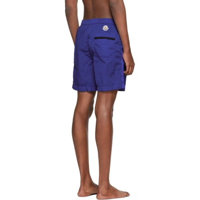 Shop Moncler Blue Bermuda Swim Shorts In 73l Blue