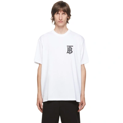 Shop Burberry White Emerson T-shirt In White A1464