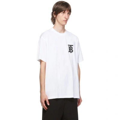 Shop Burberry White Emerson T-shirt In White A1464