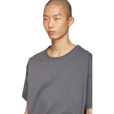 Shop Bottega Veneta Grey Asymmetric T-shirt In 1412 Steel