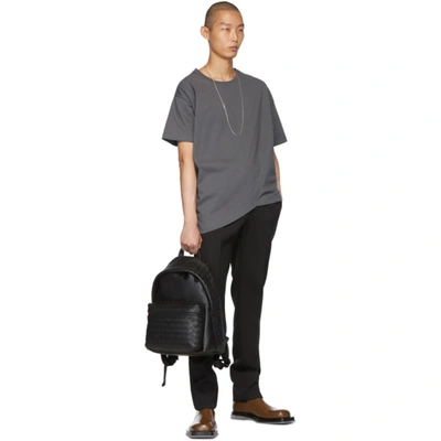 Shop Bottega Veneta Grey Asymmetric T-shirt In 1412 Steel