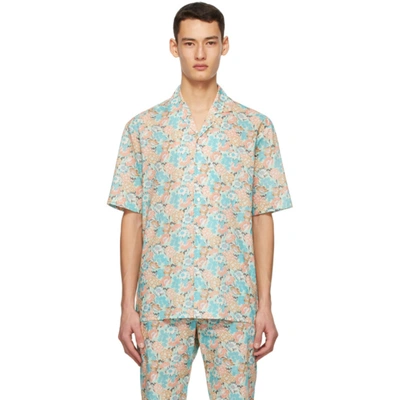 Shop Gucci Multicolor Liberty London Edition Floral Short Sleeve Shirt In 4101 Turquo