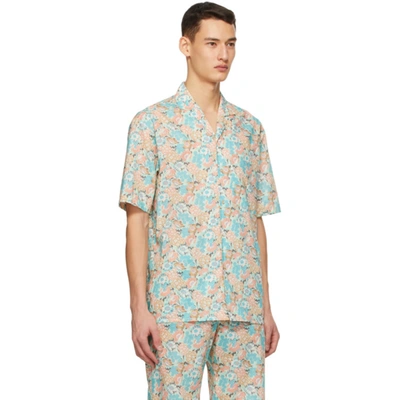 Shop Gucci Multicolor Liberty London Edition Floral Short Sleeve Shirt In 4101 Turquo