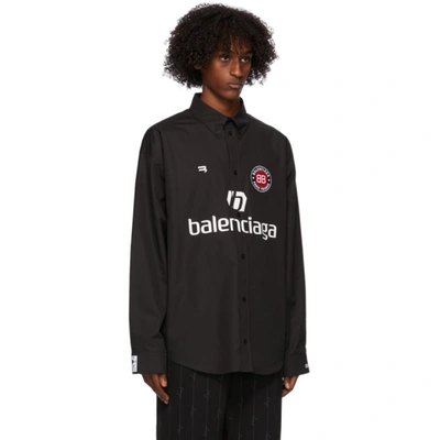 Shop Balenciaga Black Soccer Shirt In 1000 Black