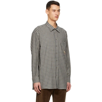 Shop Gucci Beige Wool Check Bird Shirt In 9042 Pps/mi