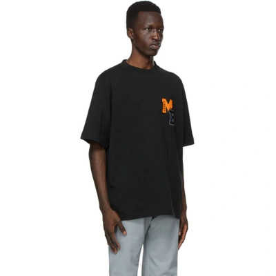 Shop Marcelo Burlon County Of Milan Black Mb College Over T-shirt