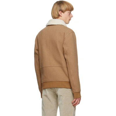 Shop Apc Brown Wool Bronze Jacket In Cab Camel
