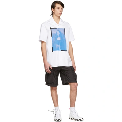 Shop Off-white White Mona Lisa Holiday Short Sleeve Shirt In White Black