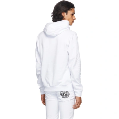 Shop Fendi White Embroidered Logo Hoodie In F0qa0 White