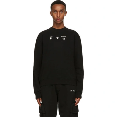 Shop Off-white Black Slim Fit Peace Worldwide Sweatshirt In Black Gree