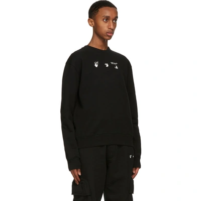 Shop Off-white Black Slim Fit Peace Worldwide Sweatshirt In Black Gree