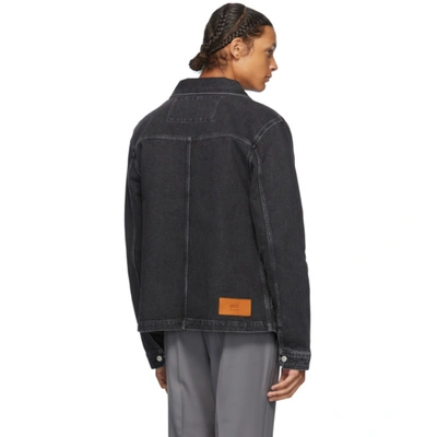 Shop Ami Alexandre Mattiussi Black Denim Worker Jacket In Black 031
