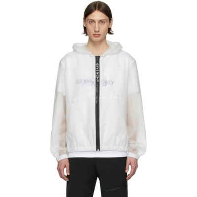 Shop Givenchy White Transparent Windbreaker Jacket In 100-white