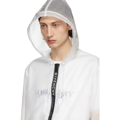 Shop Givenchy White Transparent Windbreaker Jacket In 100-white