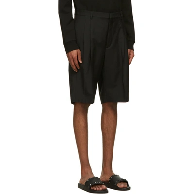 Shop Valentino Black Mohair Bermuda Shorts In 0no Nero
