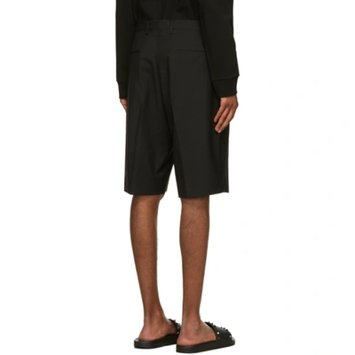 Shop Valentino Black Mohair Bermuda Shorts In 0no Nero