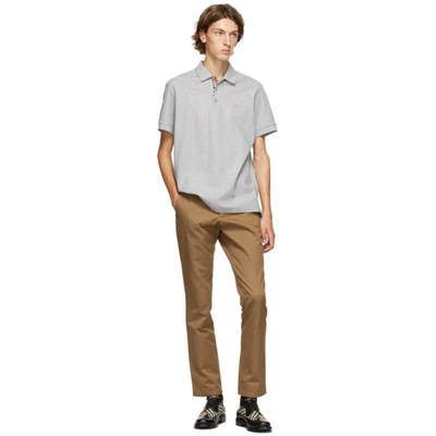 Shop Burberry Grey Eddie Polo In Grey A2142