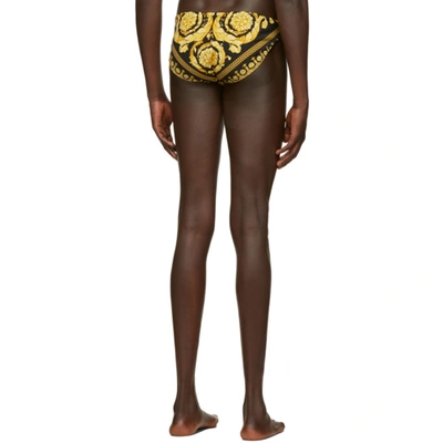 Shop Versace Black Barocco Swim Briefs In A7900 Black