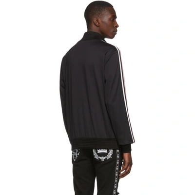 Shop Dolce & Gabbana Dolce And Gabbana Black Dg Patch Zip-up Sweater In N0000 Nero