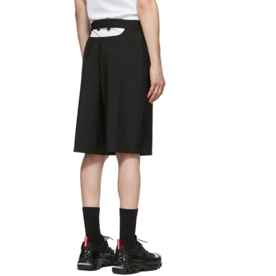 Shop Burberry Black Cut-out Boy Fit Shorts