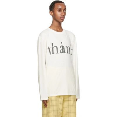 Shop Gucci Off-white Think/thank Long Sleeve T-shirt In 9127 Sunlig