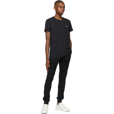 Shop Balmain Black Eco Flocked T-shirt In Eab Noir/bl