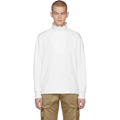 Shop Barena Venezia White Calenda Zip-up Sweater In 510 Bianco