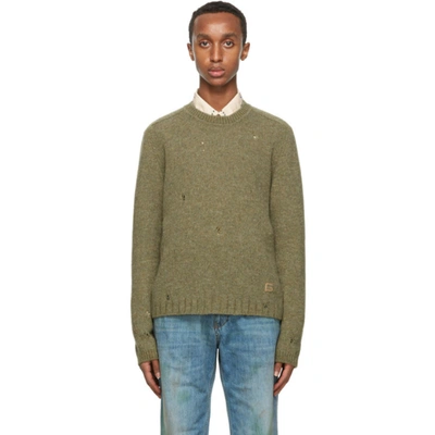 Shop Gucci Green Wool Square G Sweater In 3875 Garden