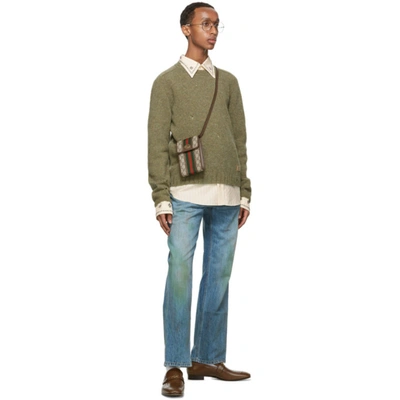 Shop Gucci Green Wool Square G Sweater In 3875 Garden