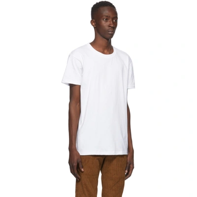 Shop Naked And Famous White Circular Knit T-shirt