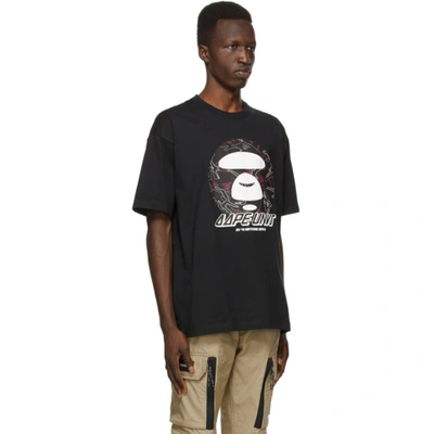 Shop Aape By A Bathing Ape Black Unit Logo T-shirt In Bkx - Blk