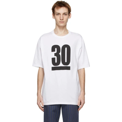Shop Undercover White '30' 30th Anniversary T-shirt