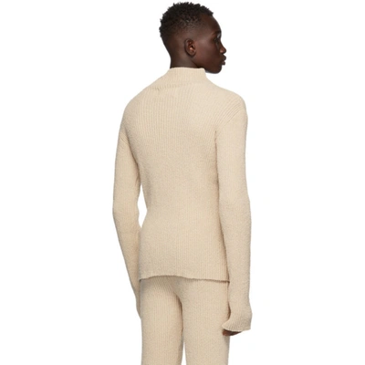 Shop Ludovic De Saint Sernin Beige Rib Knit Turtleneck