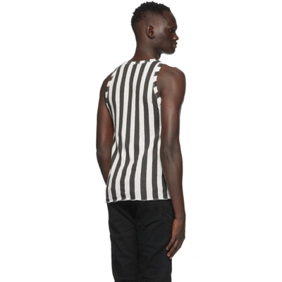 Shop Saint Laurent Black & Off-white Striped Tank Top In 9766 Ecrbl