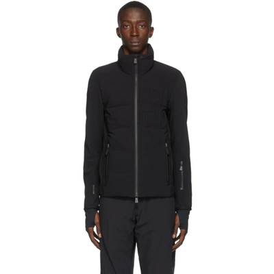 Shop Moncler Black Down Logo Cardigan Jacket In 999 Black