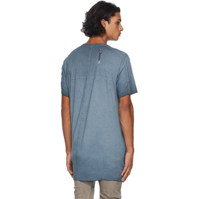 Shop Boris Bidjan Saberi Blue Resin-dyed T-shirt In Faded Synth