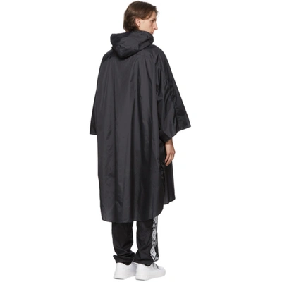 Shop Acne Studios Black Reflective Print Poncho