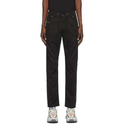 Shop Diesel Black Krooley Jeans In 02 Black