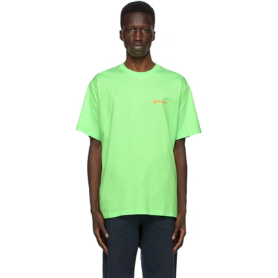 BURBERRY 绿色 AARON SLOGAN T 恤