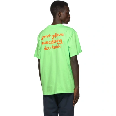 BURBERRY 绿色 AARON SLOGAN T 恤