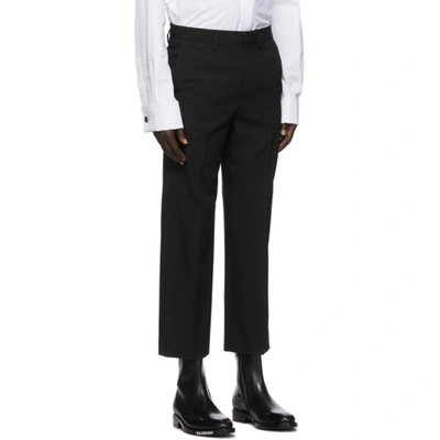 Shop Balenciaga Black Wool Trousers In 1000black