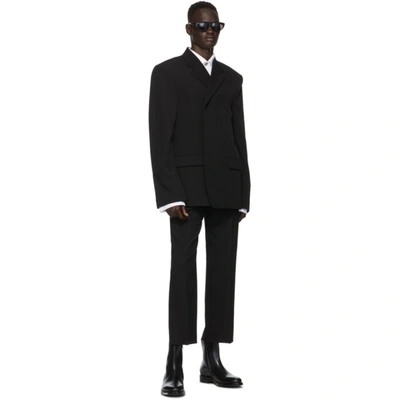 Shop Balenciaga Black Wool Trousers In 1000black