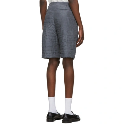 Shop Paul Smith Grey Silk Quilted Shorts In 70 Drkslate
