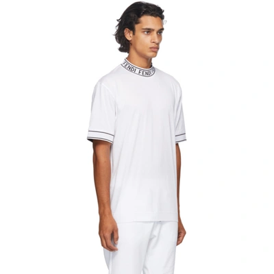 Shop Fendi White Cotton T-shirt In F0qa0 White